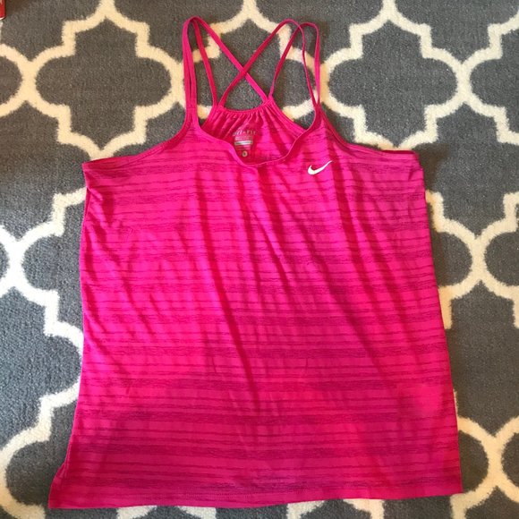 Nike Workout Tank Pink with Criss-Cross Sz S - Picture 1 of 6
